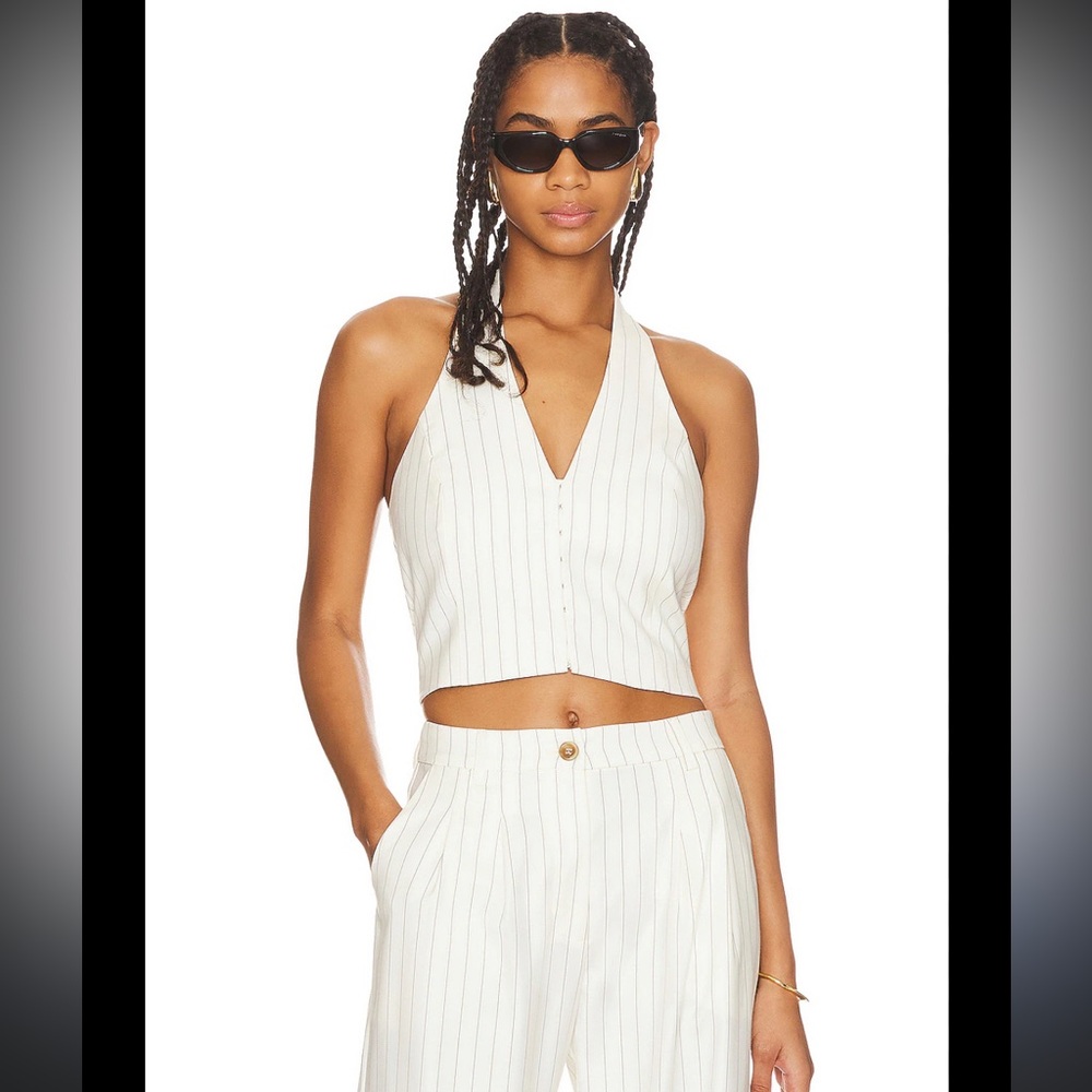 NWT Revolve Pinstripe vest halter top